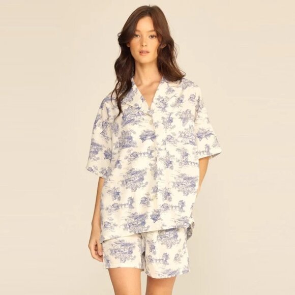 Lush Other - NWT Lush Ivory Toile de Jouy Short Sleeve Shirt and Shorts Set Pajamas, M